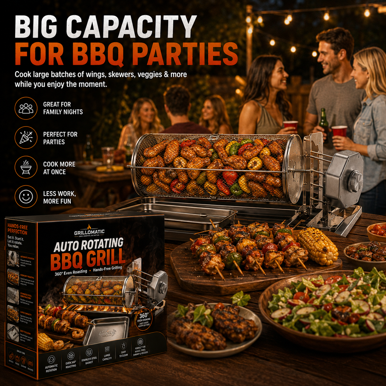 𝐎𝐟𝐟𝐢𝐜𝐢𝐚𝐥 𝐁𝐫𝐚𝐧𝐝 𝐒𝐭𝐨𝐫𝐞🔥3,155 sold in last 24 hours🔥 Automatic Rotating BBQ Grill Rack